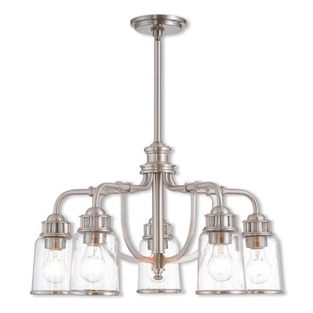 Livex Lighting Lawrenceville 5 Light Brushed Nickel Dinette Chandelier 40025-91